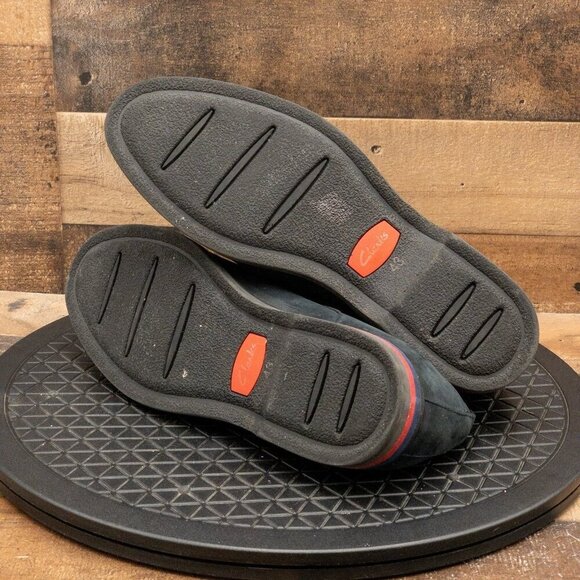 CLARKS MADE IN ENGLAND MENS DRESS SHOES BLACK SUEDE NUBUCK OXFORDS SIZE 9 - Picture 4 of 9